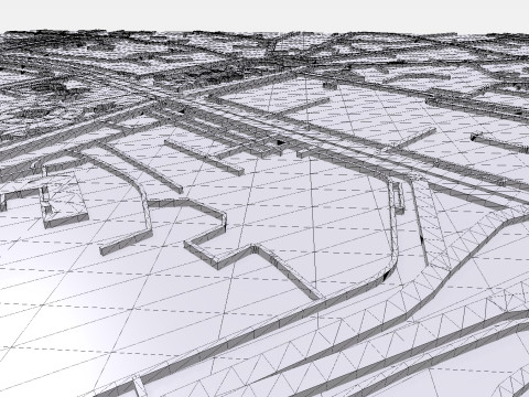 Cityscape Kyiv Ukraine fragment city - streets and roads 3D मॉडल