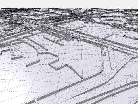 Cityscape Kyiv Ukraine fragment city - streets and roads 3D Model