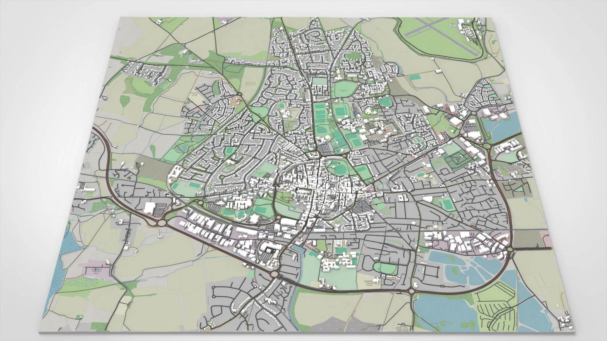 Cityscape Chichester Great Britain 3D Model .c4d .max .obj .3ds .fbx .stl .blend 