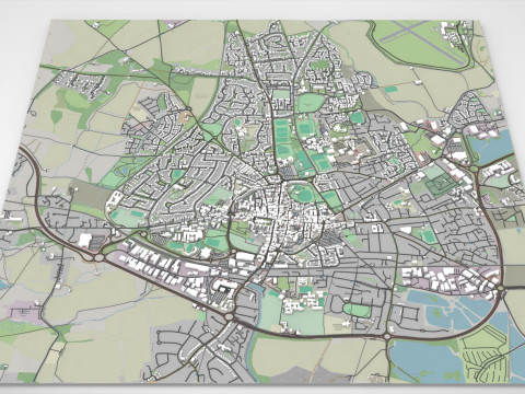 Cityscape Chichester Great Britain 3D Модель