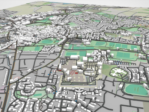 Cityscape Chichester Great Britain 3D Модель