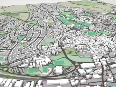 Cityscape Chichester Great Britain 3D Model