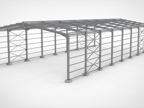 Industrial Metal Hangar 3D Модель