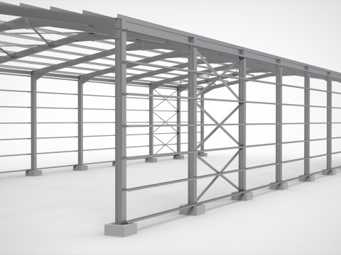 Industrial Metal Hangar Modello 3D