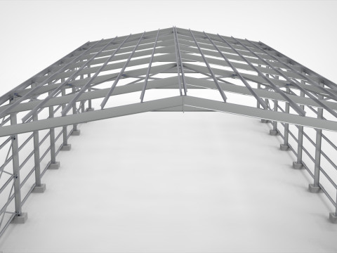 Industrial Metal Hangar Modello 3D