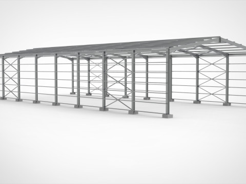 Industrial Metal Hangar Modello 3D