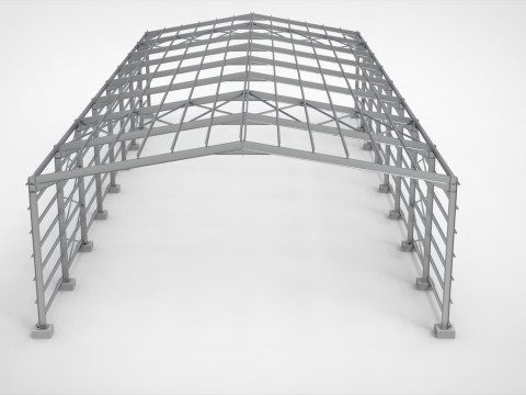 Industrial Metal Hangar Modello 3D