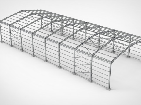 Industrial Metal Hangar Modello 3D