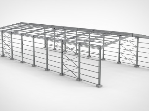 Industrial Metal Hangar Modello 3D