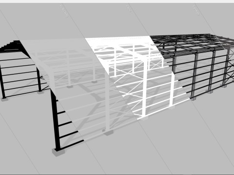 Industrial Metal Hangar Modello 3D