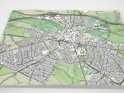 Cityscape Winchester Great Britain 3D Модель
