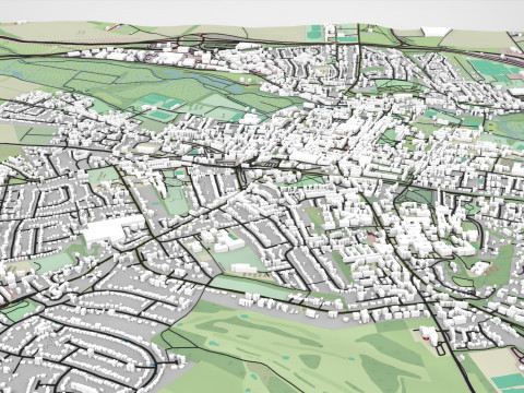Cityscape Winchester Great Britain 3D Модель