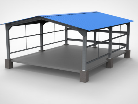 Industrial Metal Hangar 3D Модель