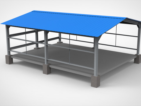 Industrial Metal Hangar Modello 3D