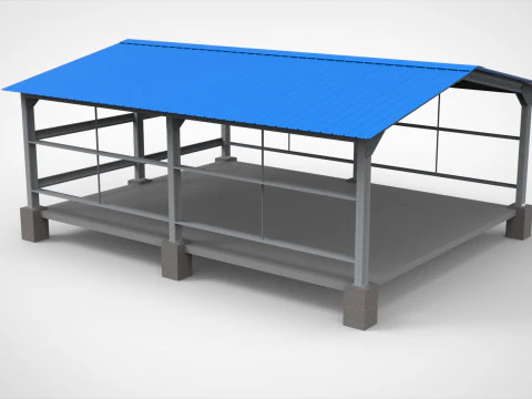 Industrial Metal Hangar 3D Model
