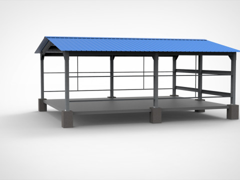 Industrial Metal Hangar Modello 3D
