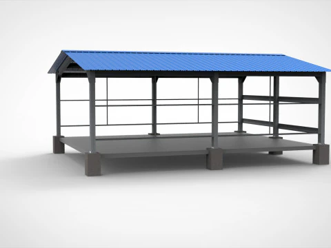 Industrial Metal Hangar 3D Model