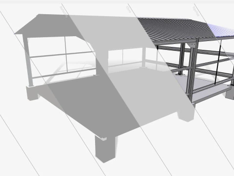 Industrial Metal Hangar 3D Model