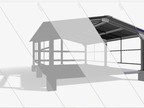 Industrial Metal Hangar Modello 3D
