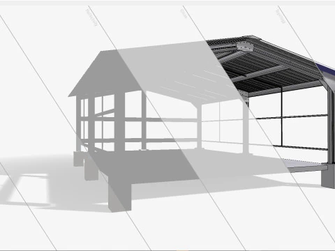 Industrial Metal Hangar 3D Model