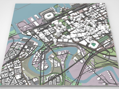Cityscape Cleveland Ohio United States Modello 3D