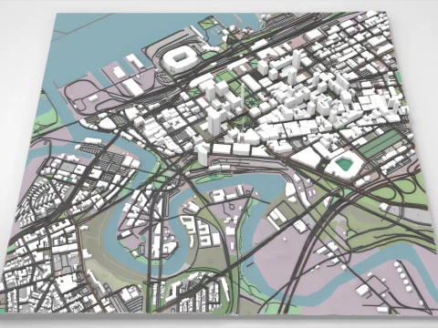 Paisagem urbana de Cleveland Ohio Estados Unidos Modelo 3D