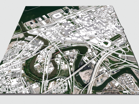 Cityscape Cleveland Ohio United States 3D Model