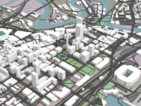 Cityscape Cleveland Ohio United States 3D Model