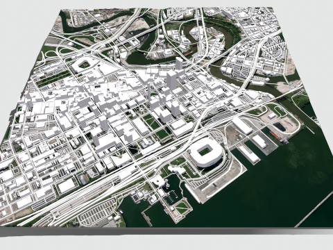 Cityscape Cleveland Ohio United States 3D Model