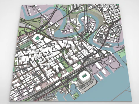 Paisagem urbana de Cleveland Ohio Estados Unidos Modelo 3D