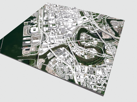 Cityscape Cleveland Ohio United States 3D Model