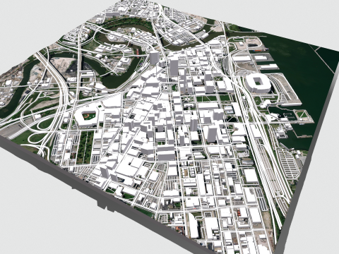 Cityscape Cleveland Ohio United States 3D Model
