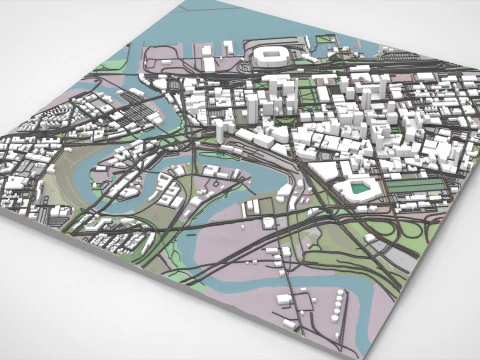 Paisagem urbana de Cleveland Ohio Estados Unidos Modelo 3D
