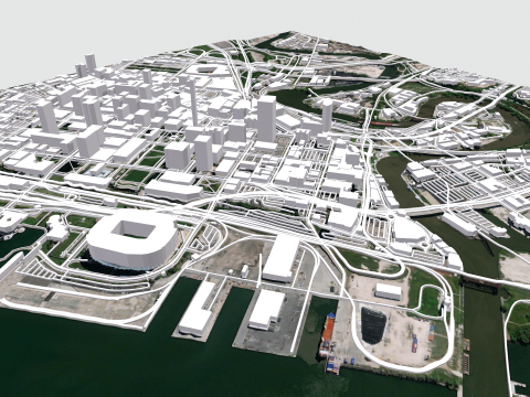 Cityscape Cleveland Ohio United States 3D Model