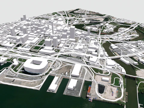 Paisagem urbana de Cleveland Ohio Estados Unidos Modelo 3D