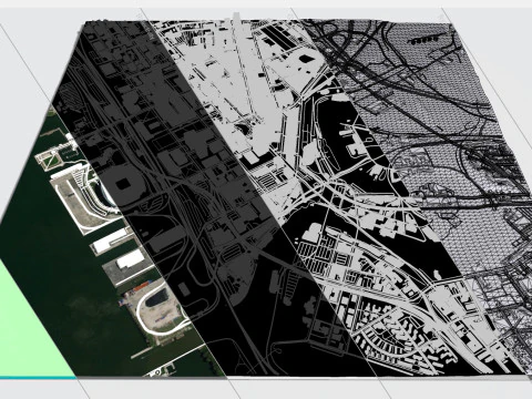 Paisagem urbana de Cleveland Ohio Estados Unidos Modelo 3D
