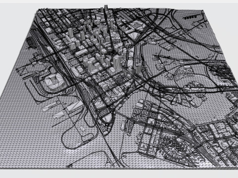 Cityscape Cleveland Ohio United States 3D Model
