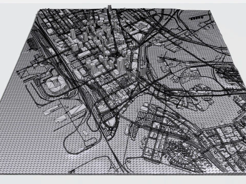 Paisagem urbana de Cleveland Ohio Estados Unidos Modelo 3D