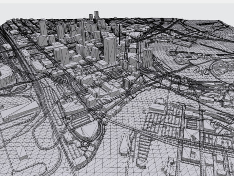 Cityscape Cleveland Ohio United States 3D Model