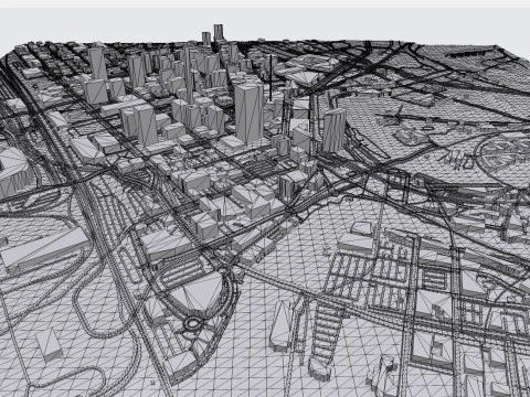 Paisagem urbana de Cleveland Ohio Estados Unidos Modelo 3D