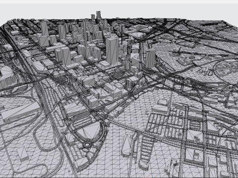 Cityscape Cleveland Ohio United States 3D Model