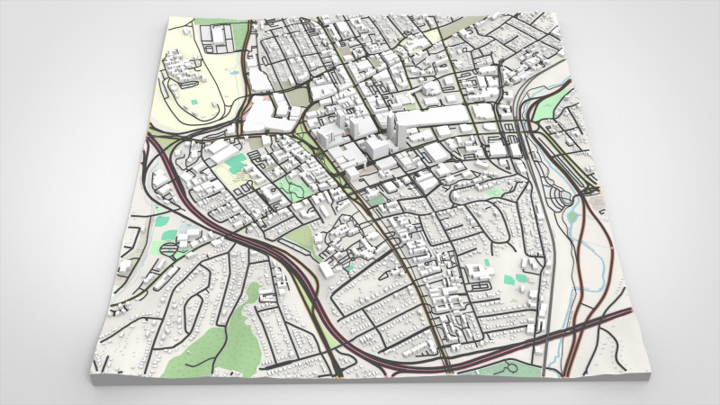 Cityscape White Plains New York State United States 3D Модель .c4d .max .obj .3ds .fbx .stl .blend
