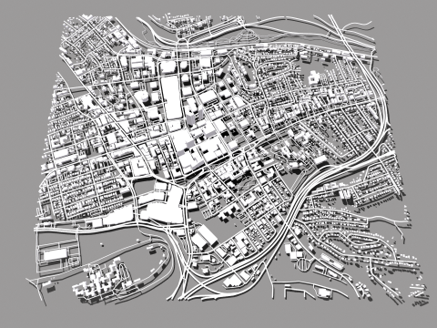 Cityscape White Plains New York State United States 3D Модель