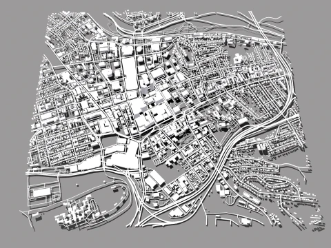 Cityscape White Plains New York State United States 3D Model