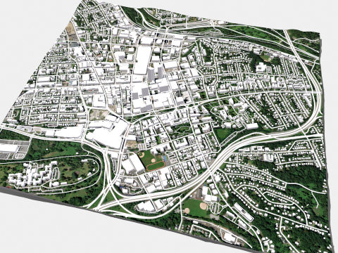 Cityscape White Plains New York State United States 3D Модель