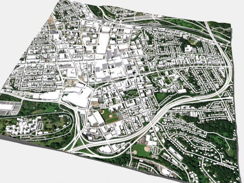 Cityscape White Plains New York State United States 3D Model