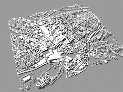Cityscape White Plains New York State United States 3D Модель