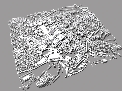Cityscape White Plains New York State United States 3D Model