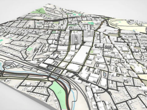 Cityscape White Plains New York State United States 3D Model