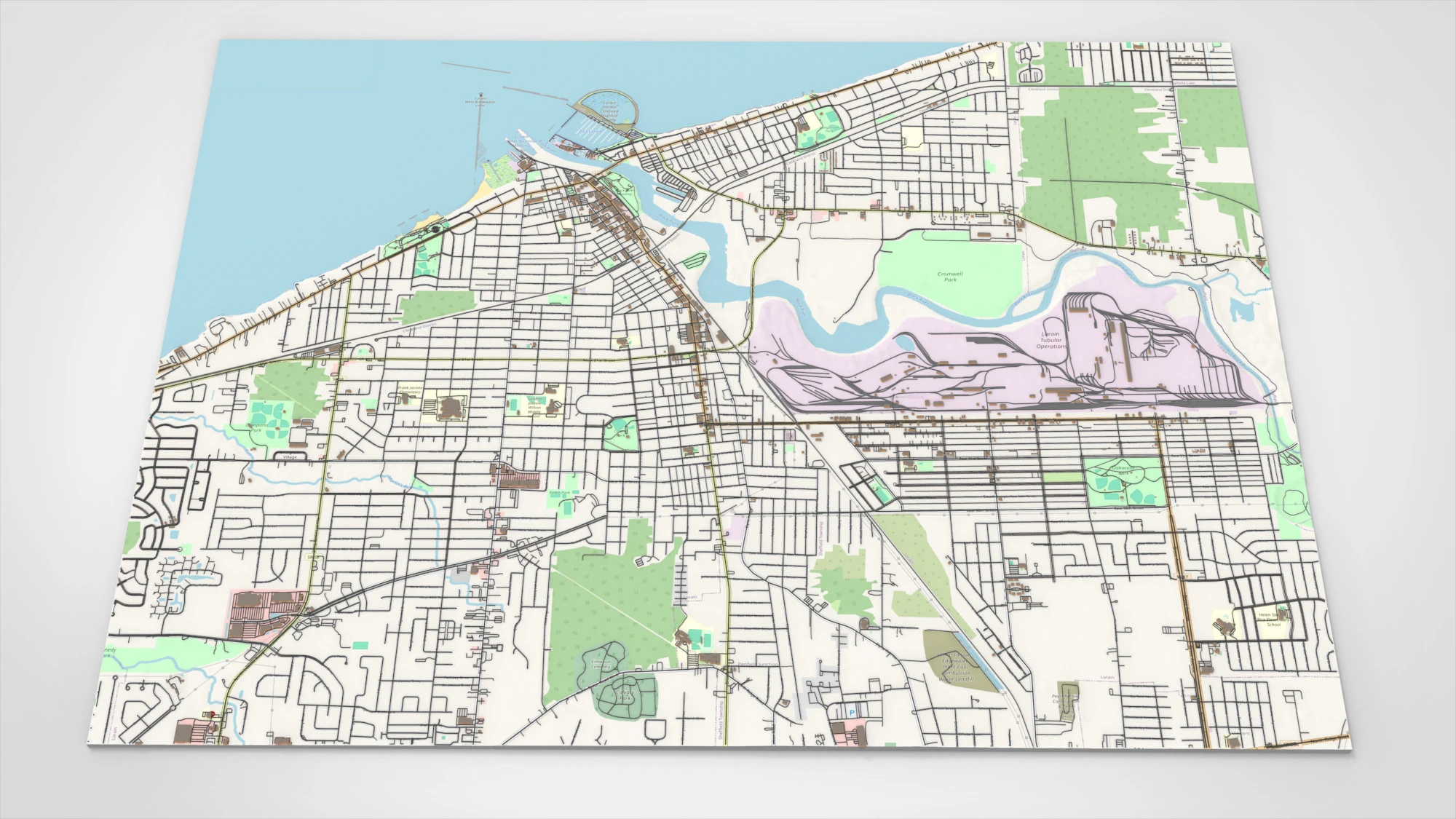 Cityscape Lorain County Ohio United States 3D Model .c4d .max .obj .3ds .fbx .stl .blend 